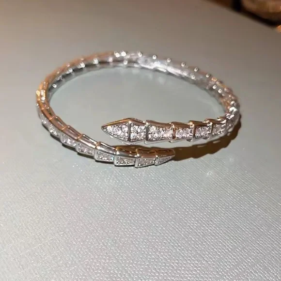 Serpenti Silver Bracelet Elegant Minimalist Design - Picture 3 of 9